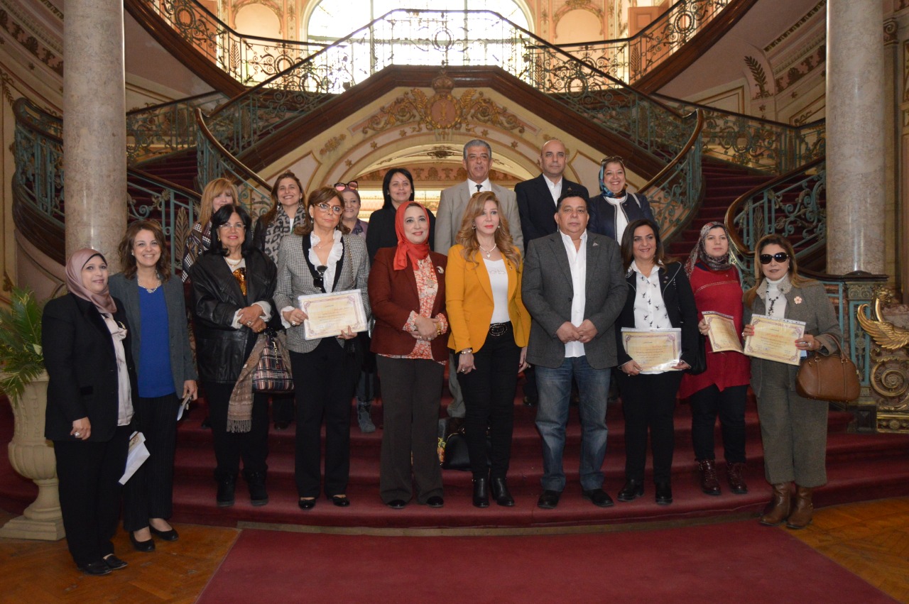 Honoring the heads of the Rotary clubs participating in the charity clothing exhibition at Ain Shams University