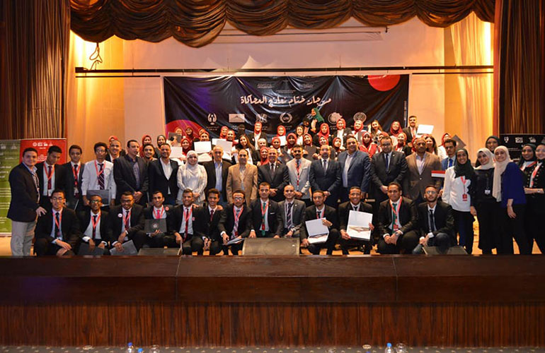 The launch of the end of the simulation models for students of Ain Shams university model "League of Arab States"