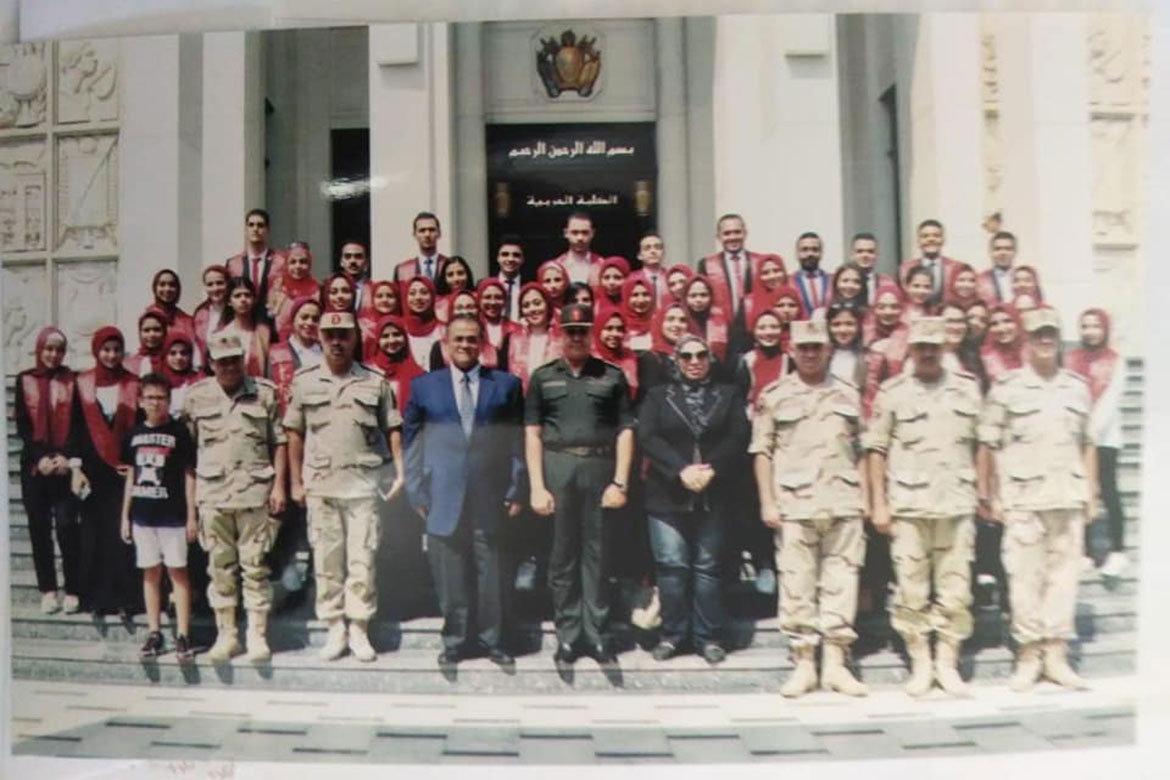 A delegation of Ain Shams University students in a field visit to Egyptian Military Academy