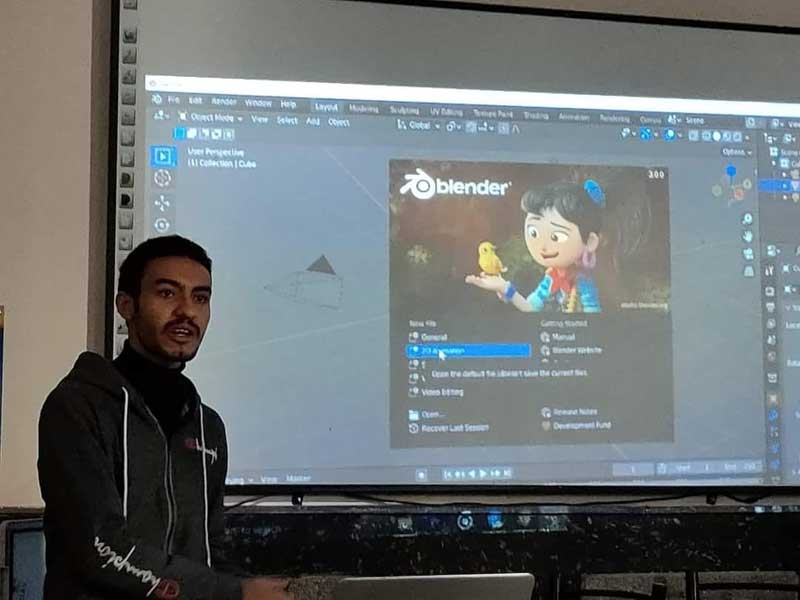 ورشة عمل لبرنامج blender بقسم اقتصاد بنوعية عين شمس