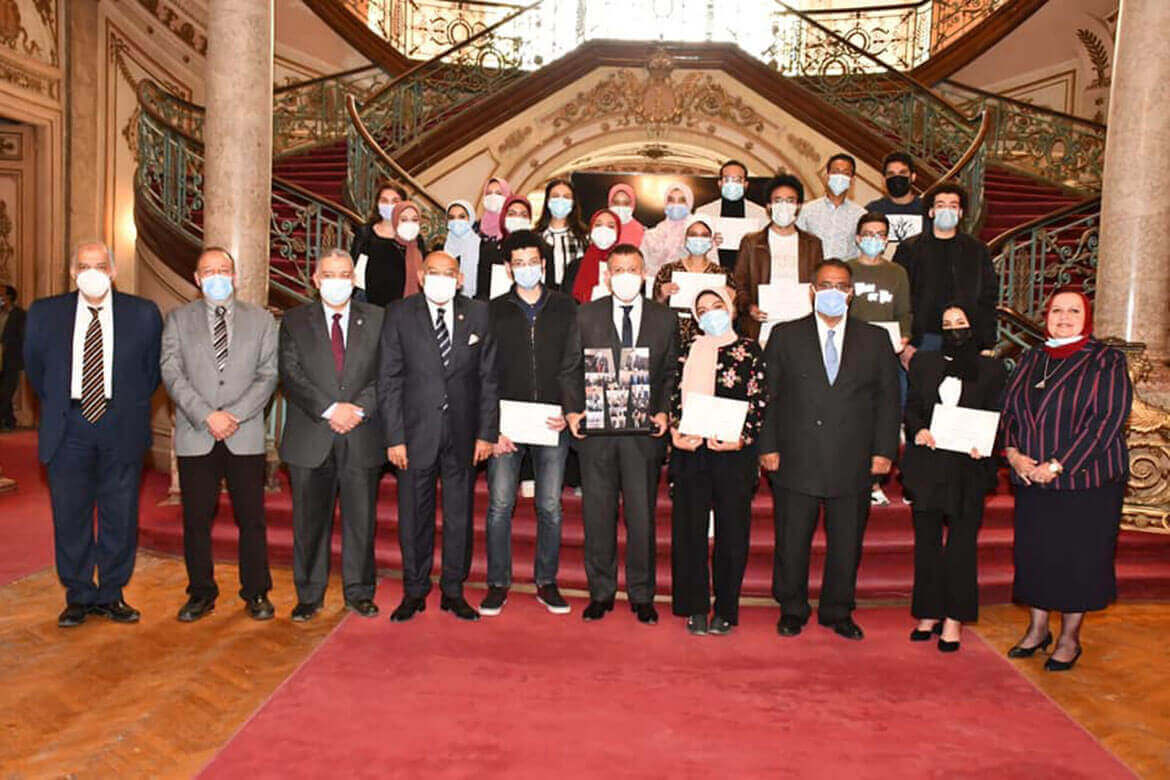 Prof. Dr. Mahmoud El-Metini, President of Ain Shams University honors 25 students