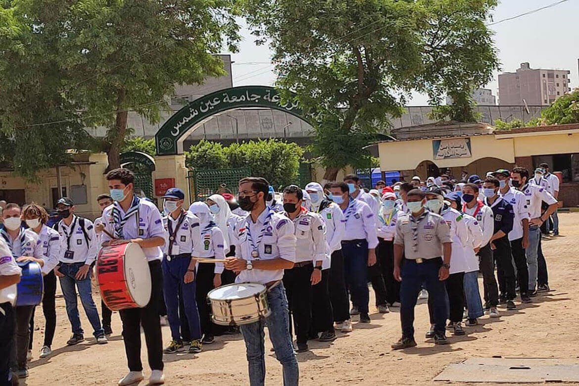 The conclusion of the first scouting and guiding festival for scouts of Ain Shams University