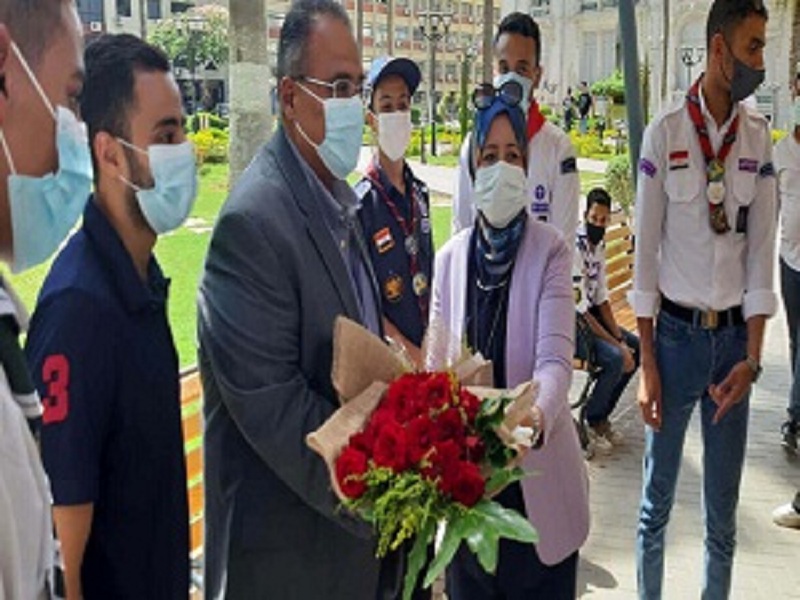 Ain Shams University scouting team receives Prof. Dr. Abdul Fattah Saoud, Vice President of the University for Education and Students