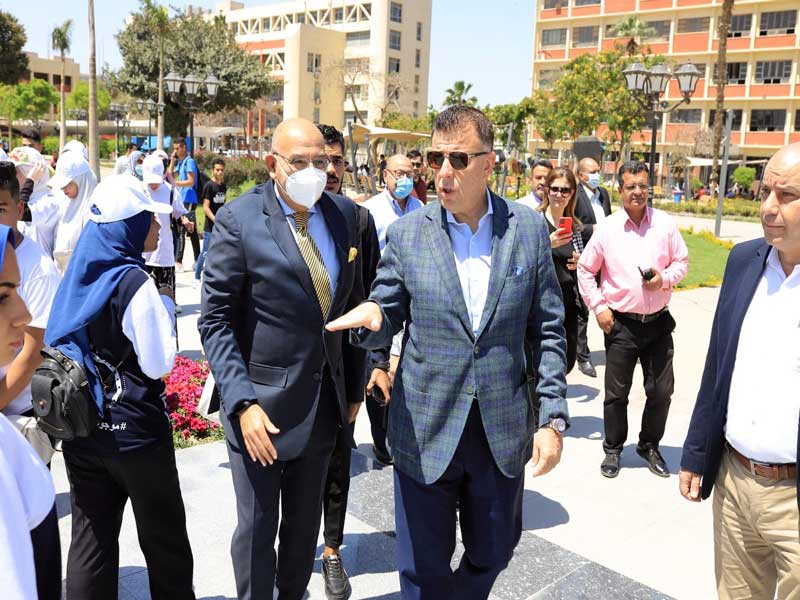 The President of Ain Shams University witnesses the closing ceremony of the Earth Day celebration, with the launch of a sports marathon