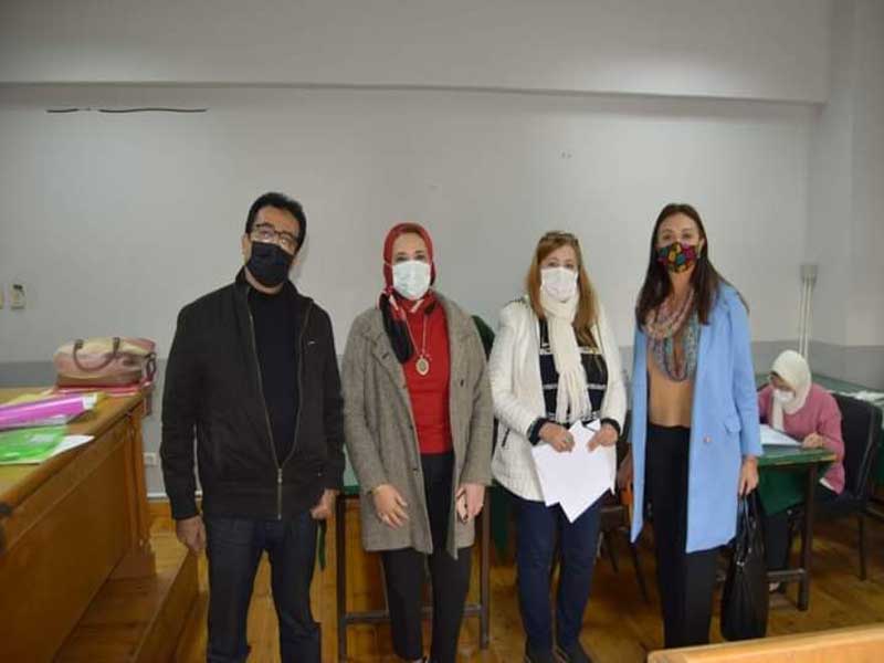 The Dean and Vice Deans of the Faculty of Postgraduate Studies for Childhood inspect the follow-up of the first semester exams