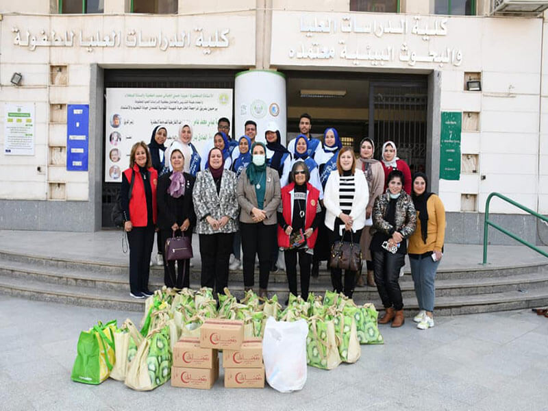 Community Service Affairs Sector, Rotary Heliopolis Sport, and for Egypt family visit the Center for the Care of Children with Special Needs at the Faculty of Postgraduate Studies for Childhood