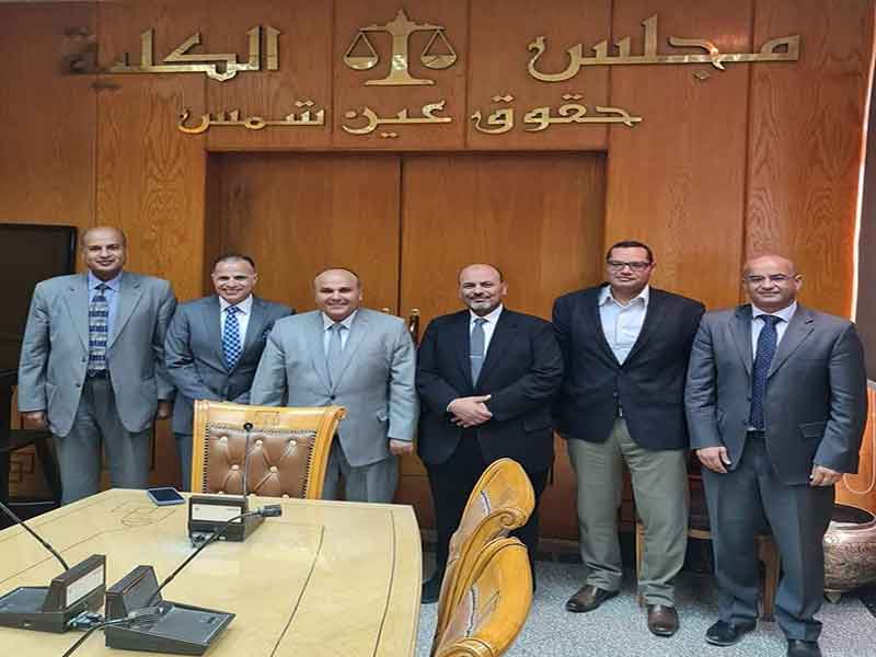 The Dean of the Faculty of Law and the Vice Deans receive the Director of the Majed Garoub Training Center in the Kingdom of Saudi Arabia