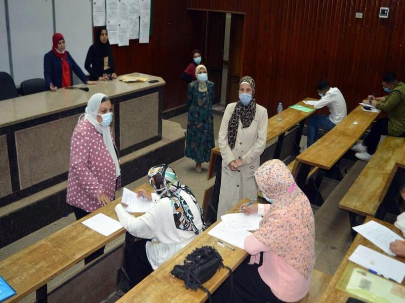 The Faculty of Nursing at Ain Shams University receives high school students to perform aptitude tests