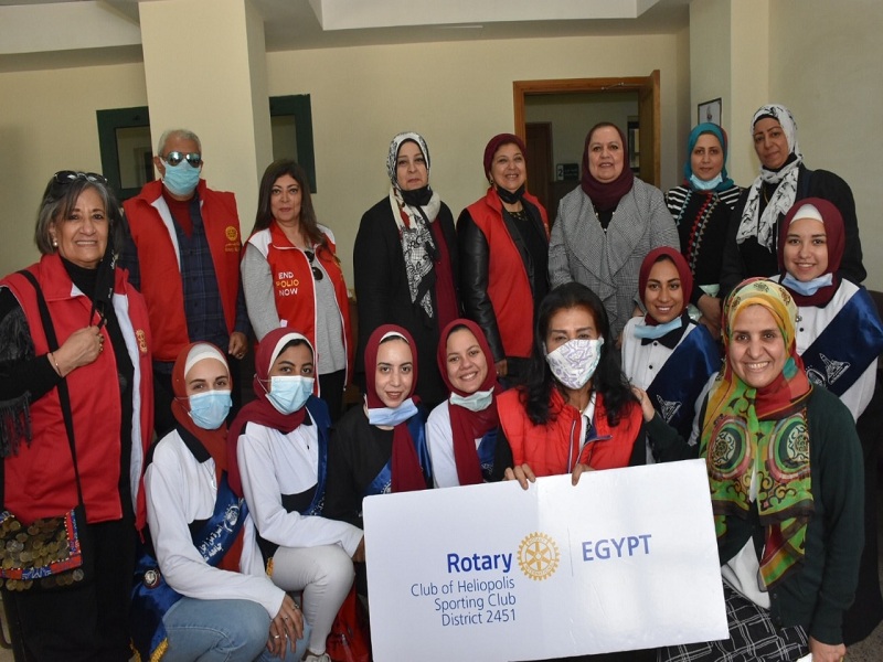 The visit of the Community Service and Environmental Development Sector, Rotary Heliopolis Sport, and for Egypt family to El-Demerdash Children's Hospital