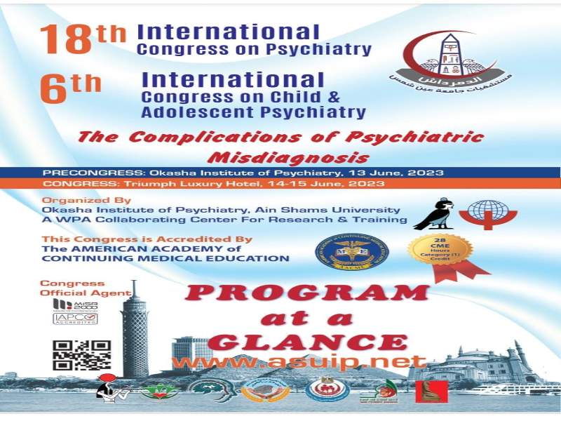 June 13.... The 18th International Conference on Psychiatry and the 6th International Conference on Child and Adolescent Psychiatry kicks off